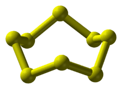 molecuulmodel van zwavel (S8)