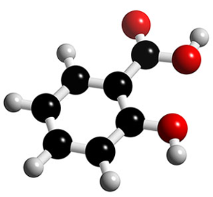 Moleculaire weergave van het organische salicylzuur