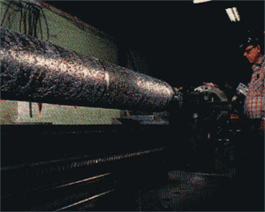 Een gieteling van vanadium van 350 mm diameter. Gewichten tot 1600 kg zijn mogelijk.